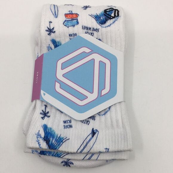 Hexxee Catch Some Waves Beach Pacific Ocean Socks Size Small - Picture 1 of 9